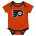 Малышам & Newborn Philadelphia Flyers Outerstuff Triple Header Three-Piece Bodysuit Set