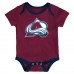 Малышам & Newborn Colorado Avalanche Outerstuff Triple Header Three-Piece Bodysuit Set