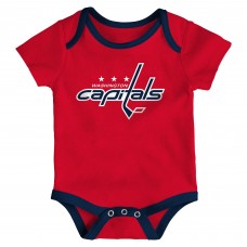 Малышам & Newborn Washington Capitals Outerstuff Triple Header Three-Piece Bodysuit Set