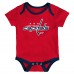 Малышам & Newborn Washington Capitals Outerstuff Triple Header Three-Piece Bodysuit Set