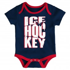 Малышам & Newborn Washington Capitals Outerstuff Triple Header Three-Piece Bodysuit Set