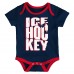 Малышам & Newborn Washington Capitals Outerstuff Triple Header Three-Piece Bodysuit Set
