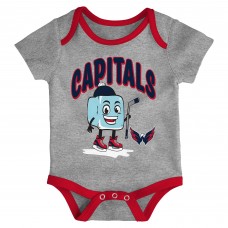Малышам & Newborn Washington Capitals Outerstuff Triple Header Three-Piece Bodysuit Set
