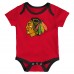 Малышам & Newborn Chicago Blackhawks Outerstuff Triple Header Three-Piece Bodysuit Set