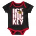 Малышам & Newborn Chicago Blackhawks Outerstuff Triple Header Three-Piece Bodysuit Set