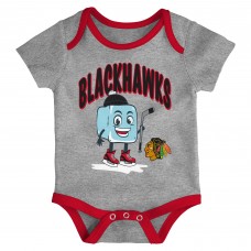Малышам & Newborn Chicago Blackhawks Outerstuff Triple Header Three-Piece Bodysuit Set