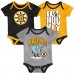 Малышам & Newborn Boston Bruins Outerstuff Triple Header Three-Piece Bodysuit Set