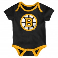 Малышам & Newborn Boston Bruins Outerstuff Triple Header Three-Piece Bodysuit Set
