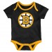 Малышам & Newborn Boston Bruins Outerstuff Triple Header Three-Piece Bodysuit Set