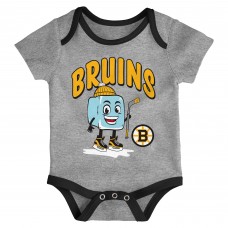 Малышам & Newborn Boston Bruins Outerstuff Triple Header Three-Piece Bodysuit Set