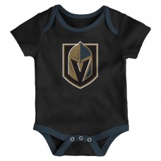 Малышам & Newborn Vegas Golden Knights Outerstuff Triple Header Three-Piece Bodysuit Set