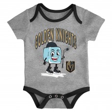 Малышам & Newborn Vegas Golden Knights Outerstuff Triple Header Three-Piece Bodysuit Set