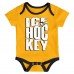 Малышам & Newborn Pittsburgh Penguins Outerstuff Triple Header Three-Piece Bodysuit Set