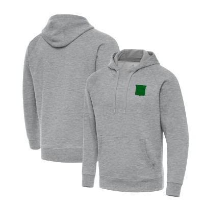 New York Rangers Antigua Heather Gray St. Patricks Day Victory Pullover Hoodie