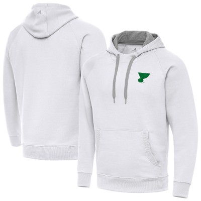 St. Louis Blues Antigua White St. Patricks Day Victory Pullover Hoodie