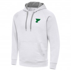 St. Louis Blues Antigua White St. Patricks Day Victory Pullover Hoodie