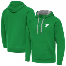 St. Louis Blues Antigua Kelly Green St. Patricks Day Victory Pullover Hoodie