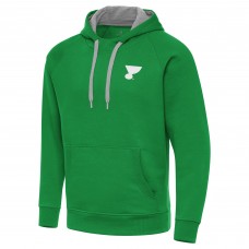 St. Louis Blues Antigua Kelly Green St. Patricks Day Victory Pullover Hoodie
