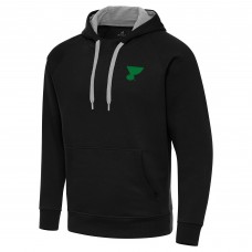 St. Louis Blues Antigua Black St. Patricks Day Victory Pullover Hoodie