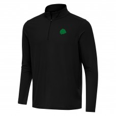 Chicago Blackhawks Antigua Black St. Patrick Intent Quarter-Zip Pullover Top