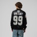 Unisex Los Angeles Kings Wayne Gretzky Mitchell & Ness Black Maxxed Out Full-Zip Satin Jacket