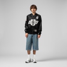Unisex Los Angeles Kings Wayne Gretzky Mitchell & Ness Black Maxxed Out Full-Zip Satin Jacket