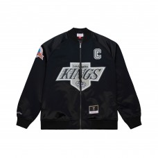 Unisex Los Angeles Kings Wayne Gretzky Mitchell & Ness Black Maxxed Out Full-Zip Satin Jacket