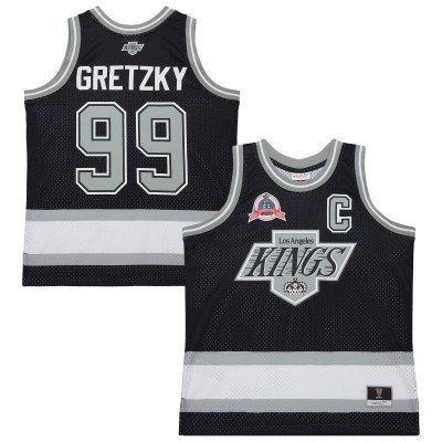 Unisex Los Angeles Kings Wayne Gretzky Mitchell & Ness Black Maxxed Out Fashion Basketball Jersey