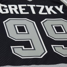 Unisex Los Angeles Kings Wayne Gretzky Mitchell & Ness Black Maxxed Out Fashion Basketball Jersey