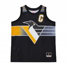 Pittsburgh Penguins Mario Lemieux Mitchell & Ness Black Maxxed Out Fashion Basketball Jersey