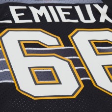 Pittsburgh Penguins Mario Lemieux Mitchell & Ness Black Maxxed Out Fashion Basketball Jersey