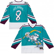 Игровая джерси Anaheim Ducks Teemu Selanne Mitchell & Ness Teal 1995-96 Power Play