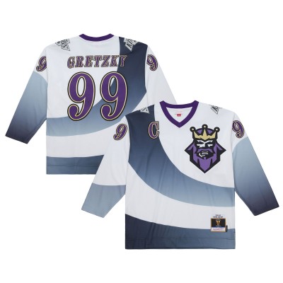 Los Angeles Kings Wayne Gretzky Mitchell & Ness White 1995-96 Power Play Jersey