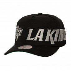Бейсболка Los Angeles Kings Mitchell & Ness Black Busted Logo Wordmark Wrap-Around Pro Pinch