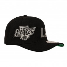 Бейсболка Los Angeles Kings Mitchell & Ness Black Busted Logo Wordmark Wrap-Around Pro Pinch