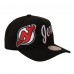 Бейсболка New Jersey Devils Mitchell & Ness Black Busted Logo Wordmark Wrap-Around Pro Pinch
