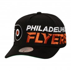 Бейсболка Philadelphia Flyers Mitchell & Ness Black Busted Logo Wordmark Wrap-Around Pro Pinch