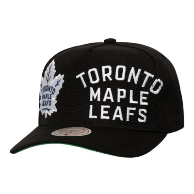 Бейсболка Toronto Maple Leafs Mitchell & Ness Black Busted Logo Wordmark Wrap-Around Pro Pinch