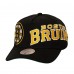 Бейсболка Boston Bruins Mitchell & Ness Black Busted Logo Wordmark Wrap-Around Pro Pinch
