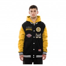 Куртка на кнопках Boston Bruins New Era Black/Gold Fleece