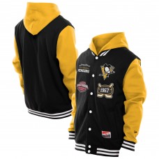 Куртка на кнопках Pittsburgh Penguins New Era Black/Gold Fleece