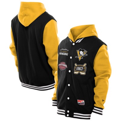 Куртка на кнопках Pittsburgh Penguins New Era Black/Gold Fleece