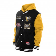 Куртка на кнопках Pittsburgh Penguins New Era Black/Gold Fleece