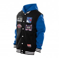 Куртка на кнопках New York Rangers New Era Black/Blue Fleece Куртка на кнопках New York Rangers New Era Black/Blue Fleece