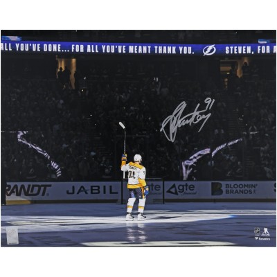 Steven Stamkos Nashville Predators Autographed Fanatics Authentic 16 x 20 Return to Tampa Bay Crowd Salute Photograph