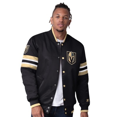 Vegas Golden Knights Starter Black Scout I Full-Snap Varsity Jacket