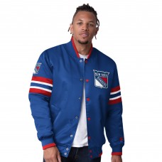 New York Rangers Starter Blue Scout I Full-Snap Varsity Jacket New York Rangers Starter Blue Scout I Full-Snap Varsity Jacket
