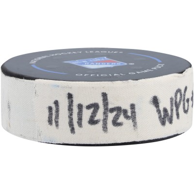Шайба Kyle Connor Winnipeg Jets Fanatics Authentic Game-Used Goal from November 12, 2024 vs. New York Rangers - First of Two Goals Scored