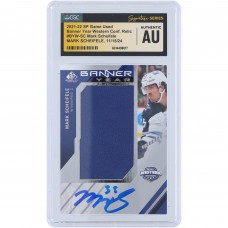 Mark Scheifele Winnipeg Jets Autographed 2021-22 Upper Deck SP Game Used Banner Year Western Conference Blue Relic #BYW-SC CGC Fanatics Witnessed Authenticated Card