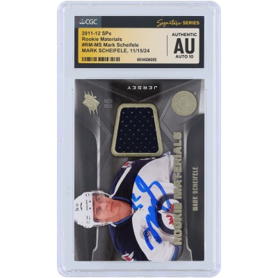 Mark Scheifele Winnipeg Jets Autographed 2011-12 Upper Deck SPx Rookie Materials Navy Relic #RM-MS CGC Fanatics Witnessed Authenticated Auto 10 Rookie Card